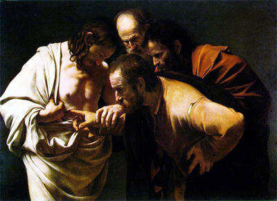 Jesus showing his wound to Thomas the Apostle